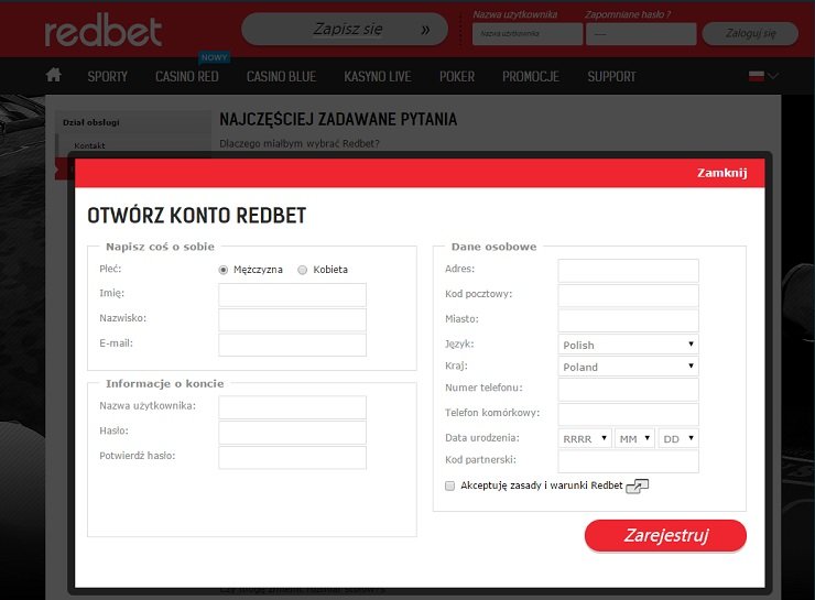 redbet-Registrierung