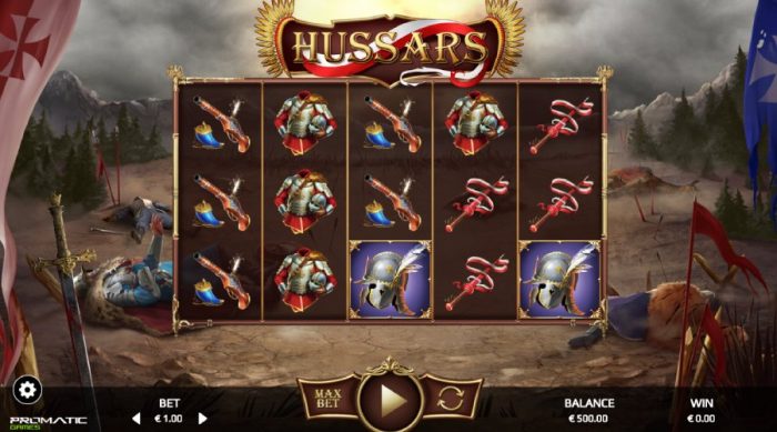 das Basisspiel des Hussars Spielautomaten